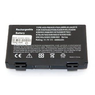 Батарея для ноутбука ASUS F52 F82 F83 K40 K41 K50 K60 K61 K70 P50 X5C X5D X5E X5J X66 X70 X8B X8D / 11.1V 4400mAh (47Wh) BLACK OEM (A32-F82)