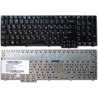 Клавіатура для ноутбука ACER Aspire 5335 5535 5735 7000 7100 7110 7220 7320 7520 7700 7720 8735 8530 9300 9400 9410 9420 9425 9920, Acer Extensa 5235 5635 7220 7620, Acer TravelMate 5100 5110 5600 5610 5620, eMachines E528 E728 BLACK GLOSSY RU