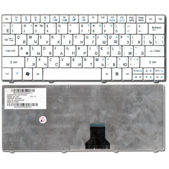 Клавіатура для ноутбука ACER Aspire One 721 751 752 753 772 1410 1551, TimeLine 1810 1830T, Ferrari One 200 WHITE RU
