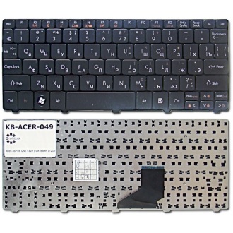 Клавиатура для ноутбука ACER Aspire One 521 522 532H 533 D255 D257 D260 D270 HAPPY HAPPY2 NAV50 NAV70 ZE6 ZE7, eMachines 350 355 / Packard Bell PAV70 PAV8 / Gateway LT21 BLACK RU