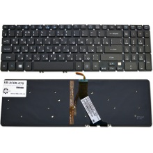 Клавіатура для ноутбука ACER Aspire V5-531 V5-551 V5-571, Aspire TimeLine M3-581 M5-581 BLACK RU BackLight (Win8)