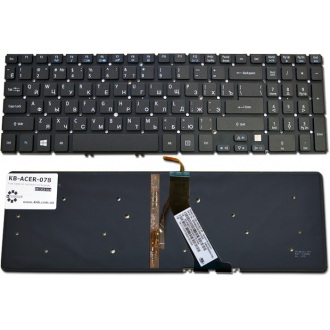 Клавиатура для ноутбука ACER Aspire V5-531 V5-551 V5-571, Aspire TimeLine M3-581 M5-581 BLACK RU BackLight (Win8)
