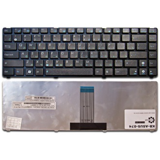 Клавиатура для ноутбука ASUS UL20 UL2AT, Eee PC 1201 1215, Lamborghini VX6 BLACK FRAME BLACK RU