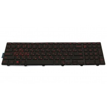 Клавіатура для ноутбука DELL Inspiron 15 3541 3542, 5542 5545 5547 5548 5551 5555 5558, 5748 5749 5755 5758 5759 Latitude 3550 Vostro 3546 BLACK FRAME BLACK RU з червоними літерами BackLight