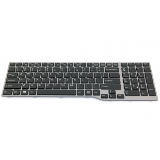 Клавіатура для ноутбука FUJITSU LifeBook E753 E754 GREY FRAME BLACK US BackLight