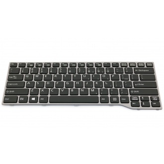 Клавіатура для ноутбука FUJITSU LifeBook E733 E744 E734 E743 GREY FRAME BLACK US BackLight