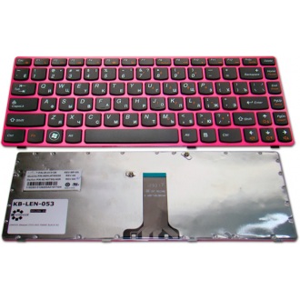 Клавиатура для ноутбука LENOVO Ideapad Z370 Z470 Z475 PINK FRAME BLACK RU