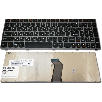Клавиатура для ноутбука LENOVO IdeaPad G570 G575 G770 Z560 Z565 GREY FRAME BLACK RU