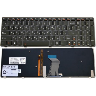 Клавіатура для ноутбука LENOVO IdeaPad Y580 BLACK FRAME BLACK RU BackLight (Win8)