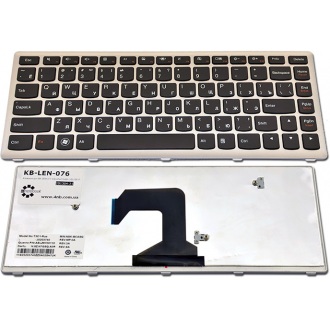 Клавіатура для ноутбука LENOVO IdeaPad U410 SILVER FRAME BLACK RU