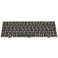 Клавіатура для ноутбука MSI Wind U135 U135DX U160 U160DX GOLD FRAME BLACK RU