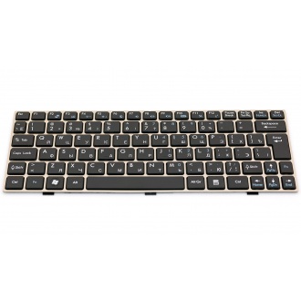 Клавиатура для ноутбука MSI Wind U135 U135DX U160 U160DX GOLD FRAME BLACK RU