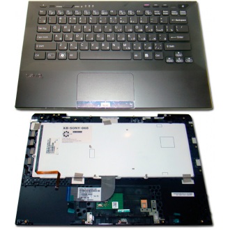 Клавиатура для ноутбука SONY VAIO VPC-SA BLACK RU BackLight (с крышкой, тачпэдом, сканером отпечатков пальцев)
