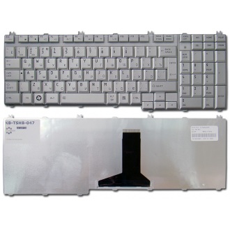Клавиатура для ноутбука TOSHIBA Satellite A500 A505 A505D F501 L350 L355 L355D L500 L500D L505 L505D L510 L515 L550 L555 L555D P300 P305 P305D P500 P505, Qosmio G50 G55 F50 X300 X305 X500 X505 SILVER RU