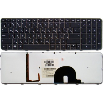 Клавиатура для ноутбука HP Pavilion DV7-4000 DV7-4100 DV7-4200 DV7-4300 DV7-5000 DV7t-5000 BRONZE FRAME BLACK RU BackLight