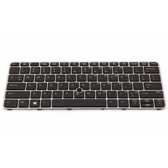 Клавиатура для ноутбука HP EliteBook 725 G3 725 G4 820 G3 820 G4 828 G3 828 G4 SILVER FRAME BLACK US BackLight (с поинтстиком)