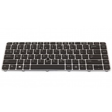 Клавіатура для ноутбука HP EliteBook 745 G3 745 G4 840 G3 840 G4 848 G3 848 G4 SILVER FRAME BLACK US BackLight (з пойнтстіком)