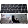 Клавиатура для ноутбука HP EliteBook 8560P 8560W 8570P 8570W, ProBook 6560B 6565B 6570B 6575B SILVER FRAME BLACK RU (с поинтстиком)