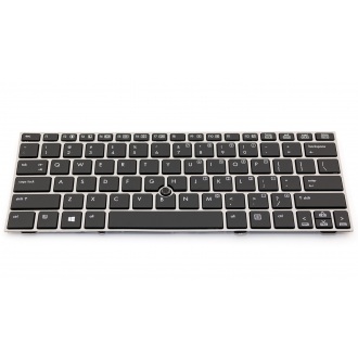 Клавіатура для ноутбука HP EliteBook 2170P SILVER FRAME BLACK US (з пойнтстіком)