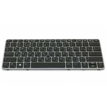 Клавіатура для ноутбука HP EliteBook 720 G1 720 G2 725 G2 820 G1 820 G2 GREY FRAME BLACK RU BackLight (з пойнтстіком)