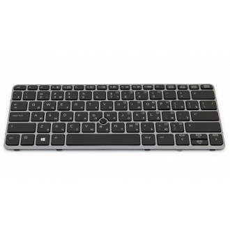 Клавіатура для ноутбука HP EliteBook 720 G1 720 G2 725 G2 820 G1 820 G2 GREY FRAME BLACK RU BackLight (з пойнтстіком)