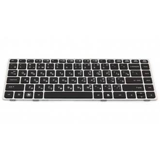 Клавиатура для ноутбука HP EliteBook 8460P 8470P 8470W, ProBook 6460B 6465B 6470B 6475B SILVER FRAME BLACK RU