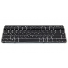 Клавіатура для ноутбука HP EliteBook 740 G1 740 G2 745 G1 745 G2 750 G1 750 G2 755 G1 755 G2 840 G1 840 G2 850 G1 850 G2, ZBook 14 G2 SILVER FRAME BLACK RU BackLight (з пойнтстіком)