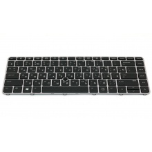 Клавіатура для ноутбука HP EliteBook 745 G3 745 G4 840 G3 840 G4 848 G3 848 G4 SILVER FRAME BLACK RU BackLight (з пойнтстіком)