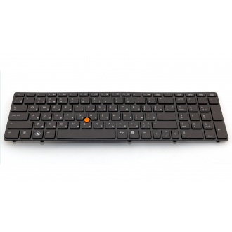 Клавиатура для ноутбука HP EliteBook 8560W 8570W GREY FRAME GREY RU BackLight (с поинтстиком)