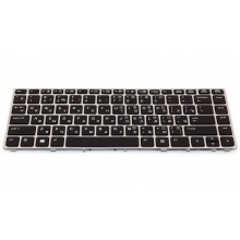 Клавіатура для ноутбука HP EliteBook Folio 9470M SILVER FRAME BLACK RU BackLight