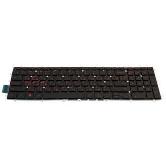 Клавиатура для ноутбука DELL Inspiron 3579 3779 5565 5567 5665 5587 7566 7567 7569 5765 5767 7588 Vostro 5568 BLACK RU с красными буквами BackLight