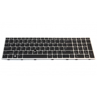Клавиатура для ноутбука HP EliteBook 755 G5 850 G5 755 G6 850 G6 ZBook 15u G5 SILVER FRAME BLACK US (с поинтстиком)