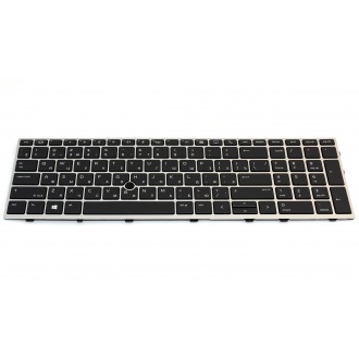 Клавіатура для ноутбука HP EliteBook 755 G5 850 G5 755 G6 850 G6 ZBook 15u G5 SILVER FRAME BLACK RU BackLight (з пойнтстіком)