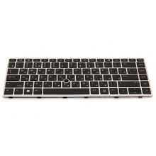 Клавіатура для ноутбука HP EliteBook 840 G5 840 G6 846 G5 846 G6 745 G5 745 G6 SILVER FRAME BLACK RU BackLight (з пойнтстіком)