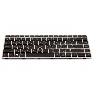 Клавіатура для ноутбука HP EliteBook 840 G5 840 G6 846 G5 846 G6 745 G5 745 G6 SILVER FRAME BLACK RU BackLight (з пойнтстіком)