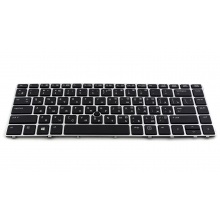 Клавиатура для ноутбука HP EliteBook Folio 9470M SILVER FRAME BLACK RU BackLight (с поинтстиком)