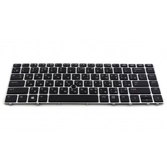 Клавіатура для ноутбука HP EliteBook Folio 9470M SILVER FRAME BLACK RU BackLight (з пойнтстіком)