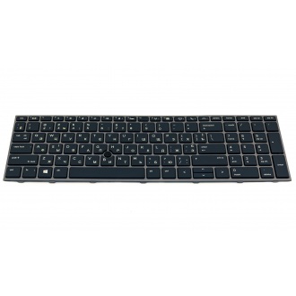 Клавіатура для ноутбука HP HP ZBook 15 G5 15 G6 ZBook 17 G5 17 G6 GREY FRAME BLACK RU BackLight (з пойнтстіком)