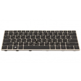 Клавиатура для ноутбука HP EliteBook 735 G5 735 G6 830 G5 830 G6 836 G6 SILVER FRAME BLACK RU BackLight (с поинтстиком)