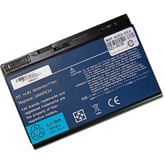 Батарея для ноутбука ACER Extensa 5220 5235 5610 7720, TravelMate 5310 5520 5720 6410 6592 6592 7720 / 14.8V 5200mAh (77Wh) BLACK OEM (GRAPE32)